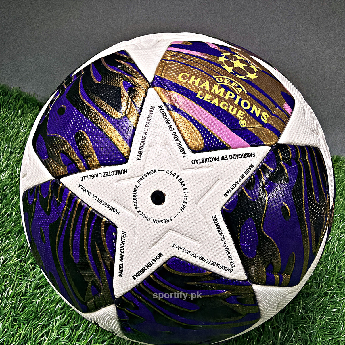 UCL Pro 25/26 Budapest Finale football with adidas mark and embossed white star