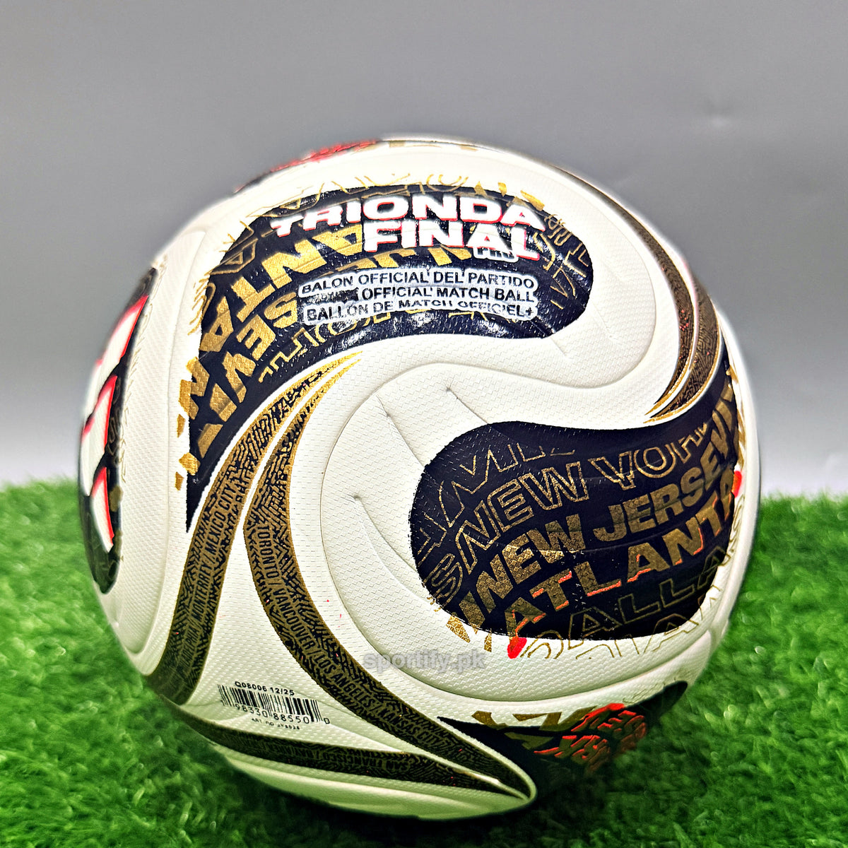 Trionda Final Pro football name panel with host-city print