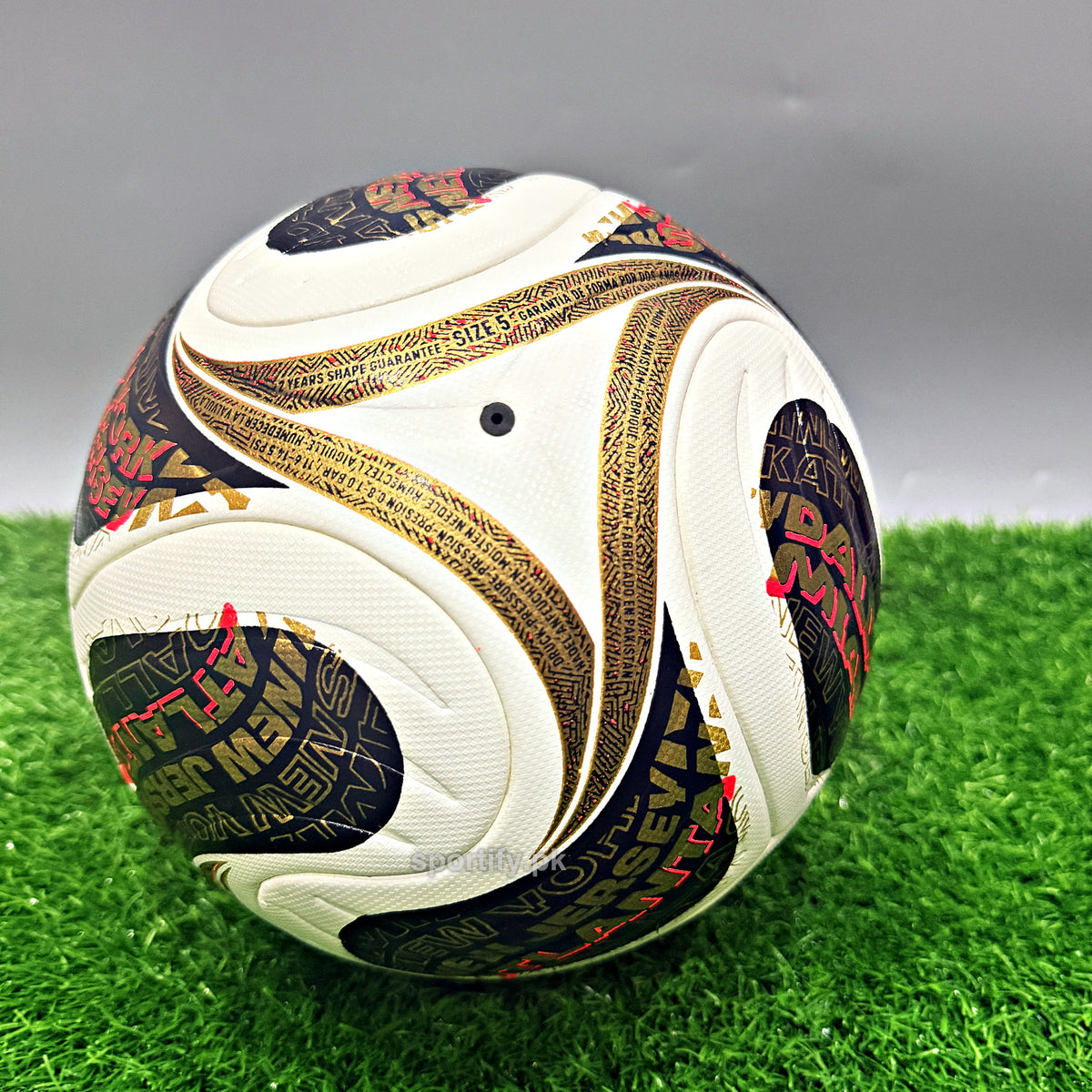 Trionda Final Pro football top view with gold triangle and valve
